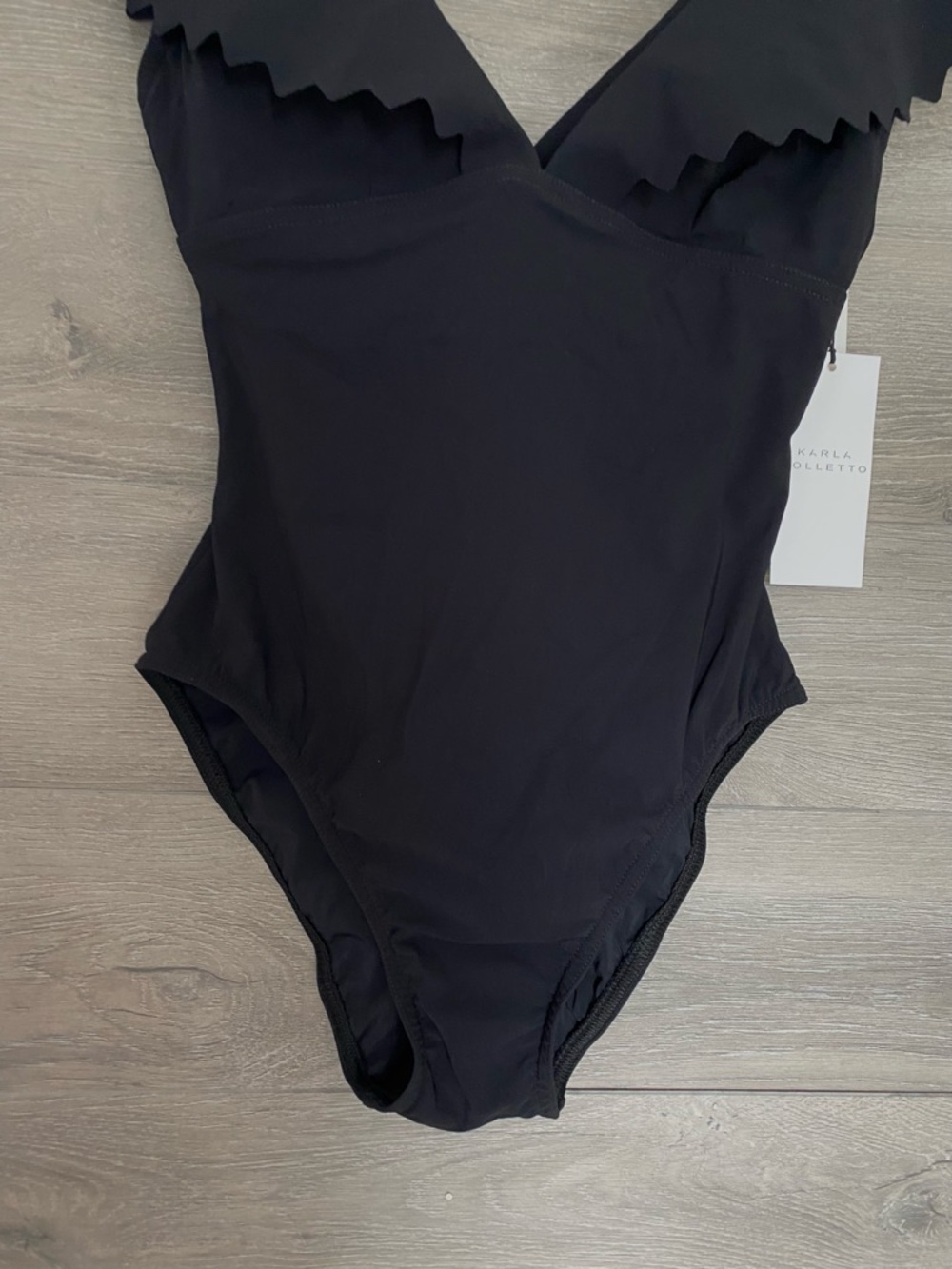 Karla Colletto V Neck Underwire Swimsuit One Piece NWT Black 8 - Picture 4 of 8
